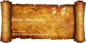 Hess Gusztáv névjegykártya