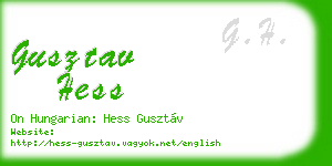gusztav hess business card