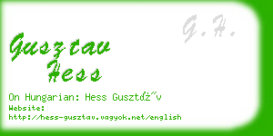 gusztav hess business card